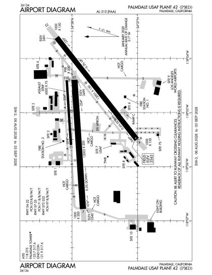 KPMD airport diagram — runways, taxiways and ramp layout