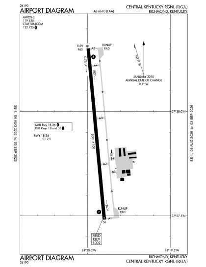 KRGA airport diagram — runways, taxiways and ramp layout