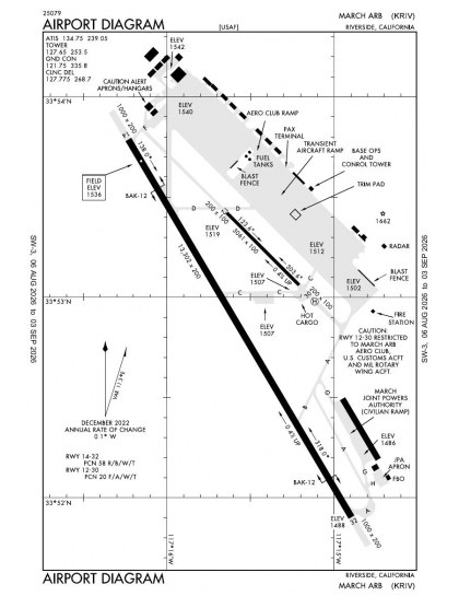 KRIV airport diagram — runways, taxiways and ramp layout