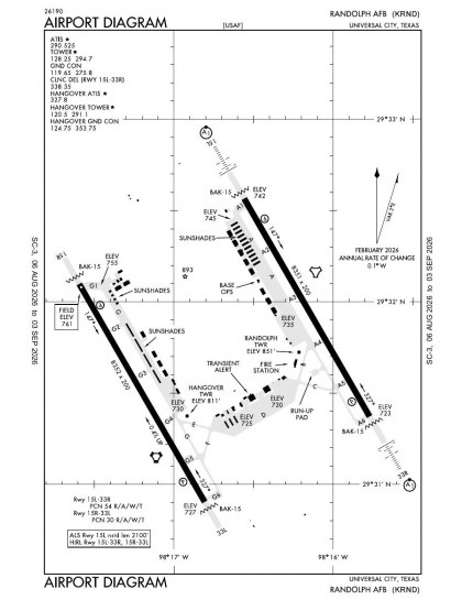KRND airport diagram — runways, taxiways and ramp layout