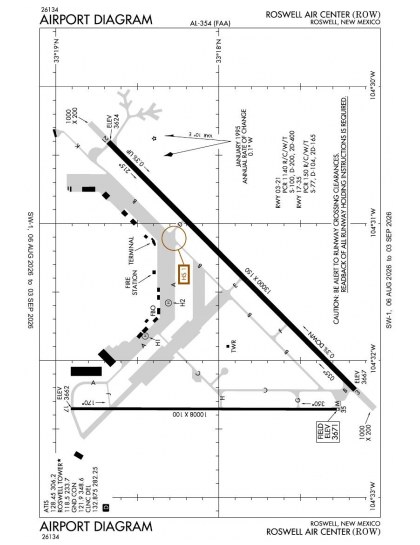 KROW airport diagram — runways, taxiways and ramp layout