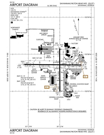 KSAV airport diagram — runways, taxiways and ramp layout