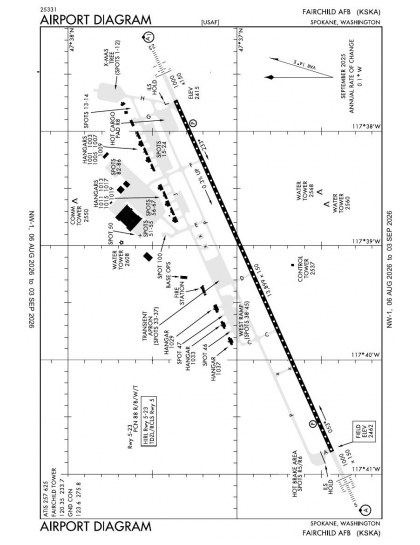 KSKA airport diagram — runways, taxiways and ramp layout