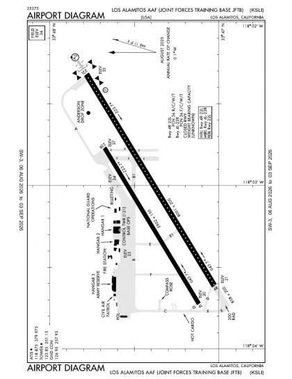 KSLI airport diagram — runways, taxiways and ramp layout
