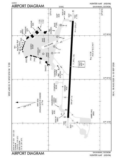 KSVN airport diagram — runways, taxiways and ramp layout