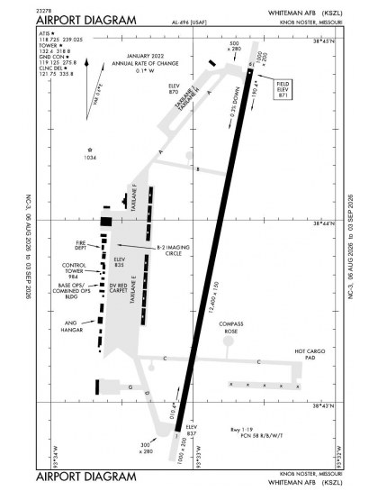 KSZL airport diagram — runways, taxiways and ramp layout
