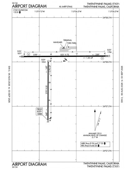 KTNP airport diagram — runways, taxiways and ramp layout