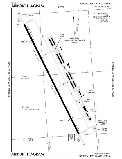 KTNX airport diagram — runways, taxiways and ramp layout