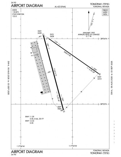 KTPH airport diagram — runways, taxiways and ramp layout