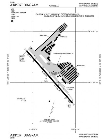 KWHP airport diagram — runways, taxiways and ramp layout