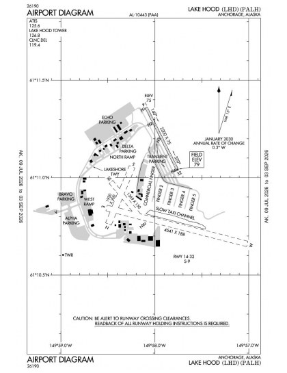 PALH airport diagram — runways, taxiways and ramp layout