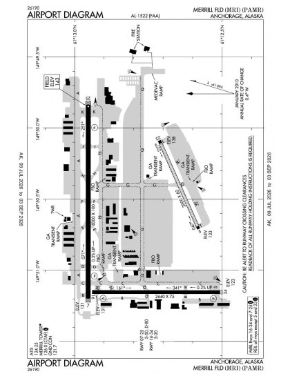 PAMR airport diagram — runways, taxiways and ramp layout