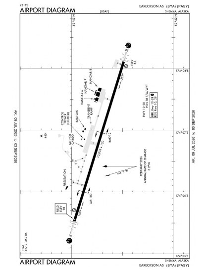 PASY airport diagram — runways, taxiways and ramp layout