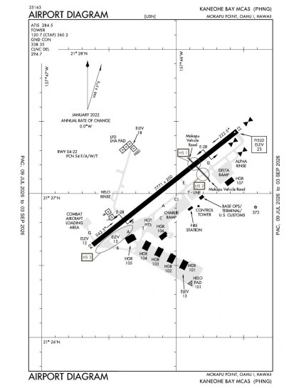 PHNG airport diagram — runways, taxiways and ramp layout