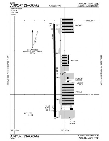 S50 airport diagram — runways, taxiways and ramp layout