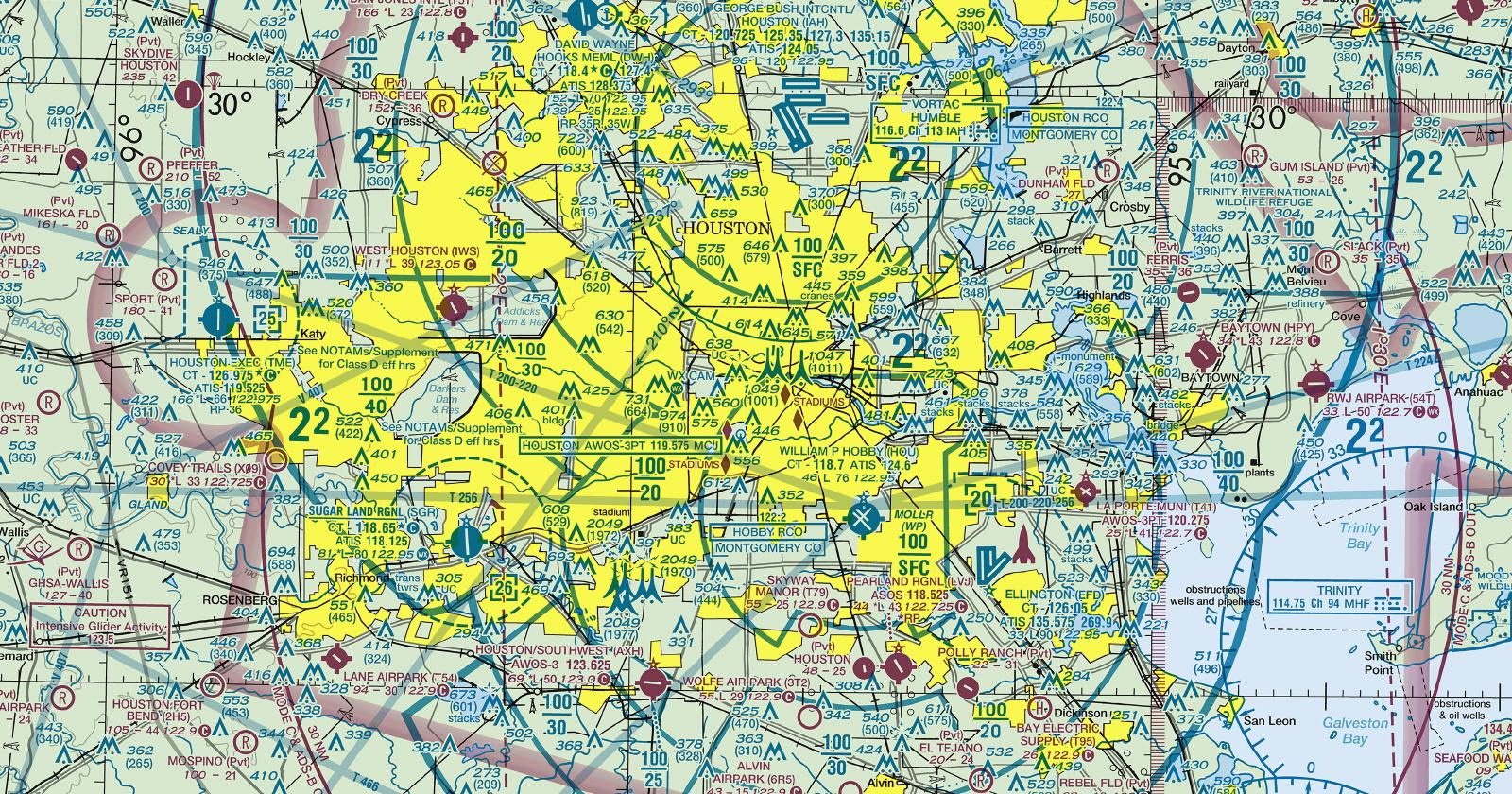 Houston Sectional Map.pdf Houston Sectional Chart — Free FAA Download, GeoTIFF & PDF | Fly Away ...