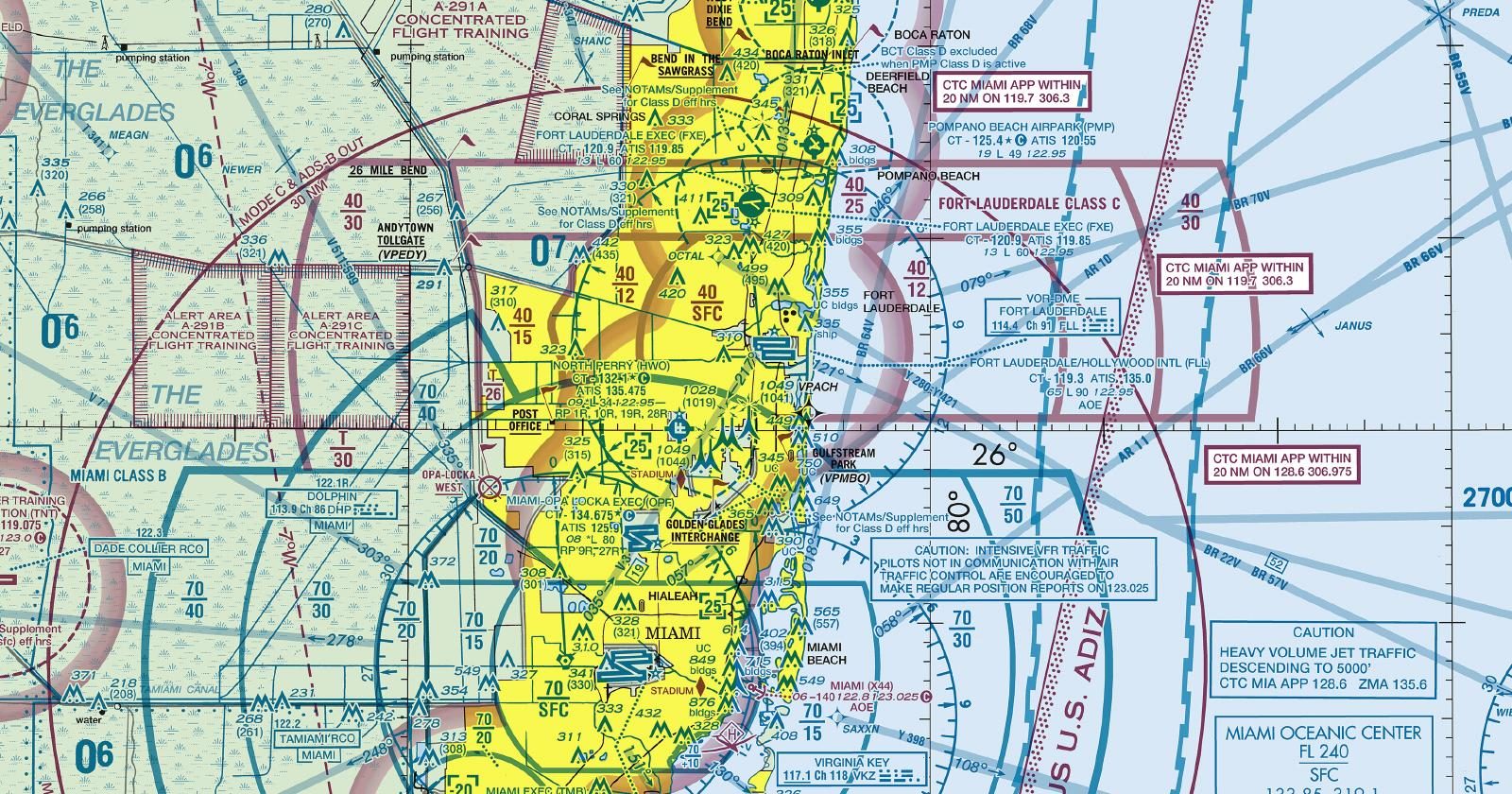 Miami Sectional Chart — Free FAA Download, GeoTIFF & PDF | Fly Away ...