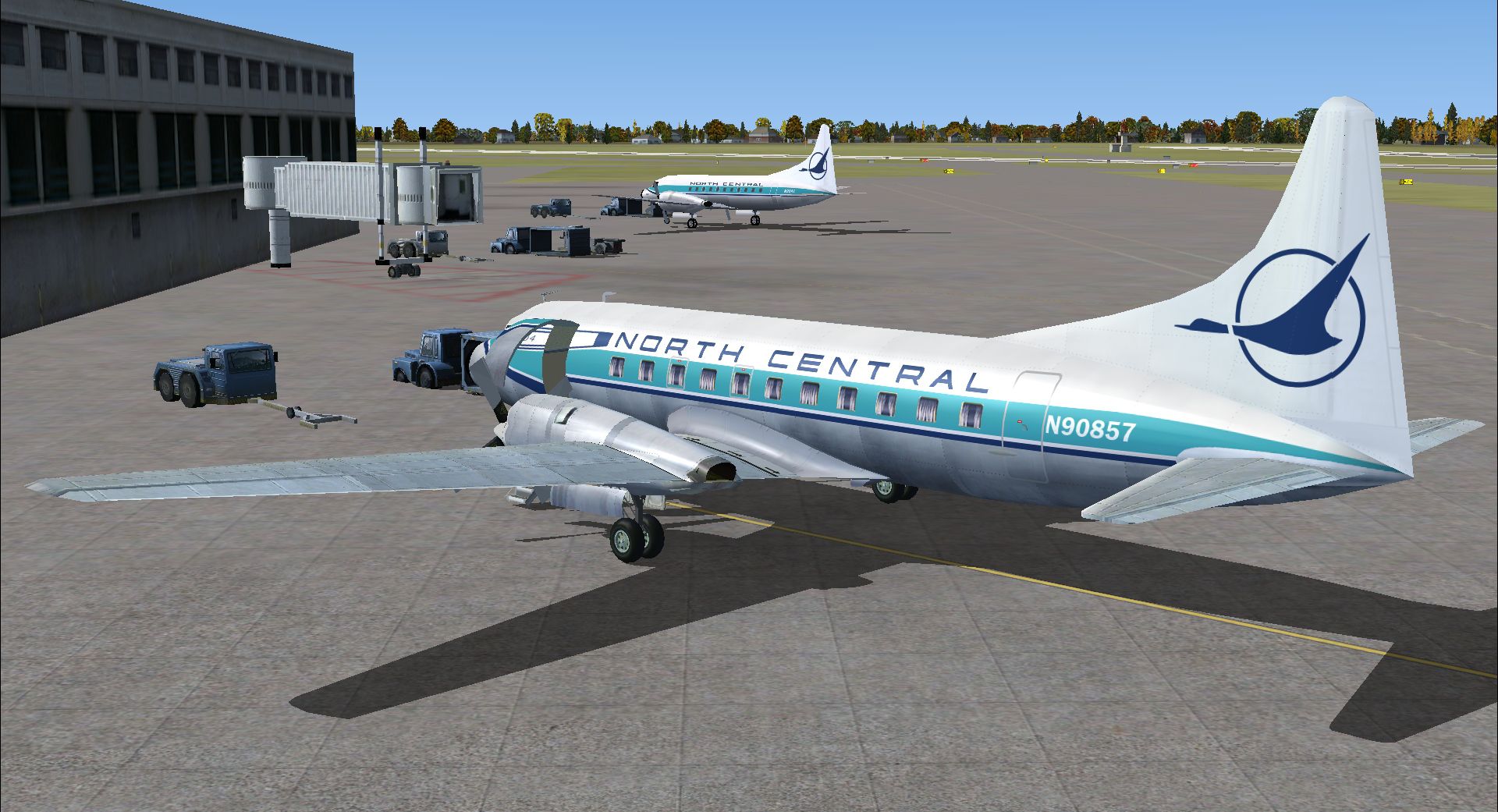blue feather north central convair 580 for fsx