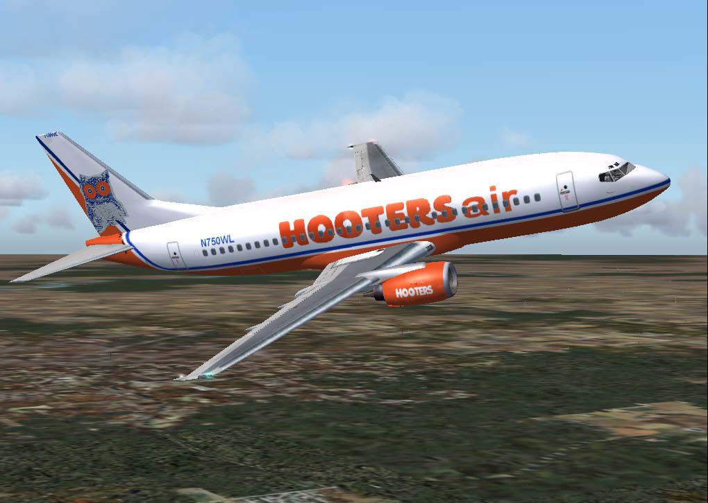 Hooter's Air Boeing 737-3G7 N750WL for FS2004