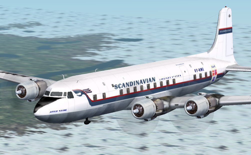 Scandinavian Airlines System DC-6B 4 Pack for FS2004