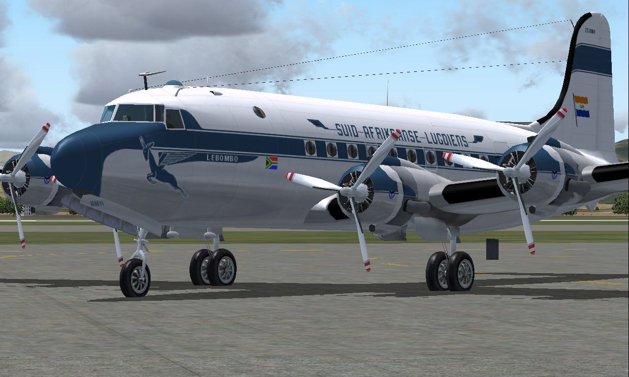 to 7 base the 3 log Airways DC South African for FS2004 Douglas 4