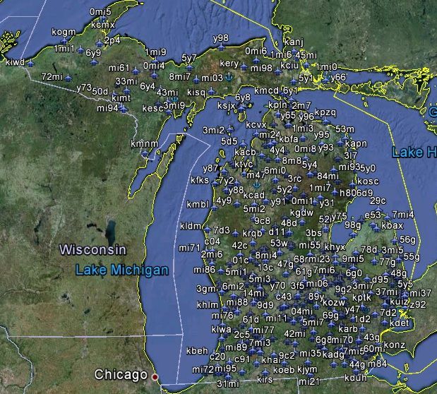 Michigan Airfield Locator for FSX