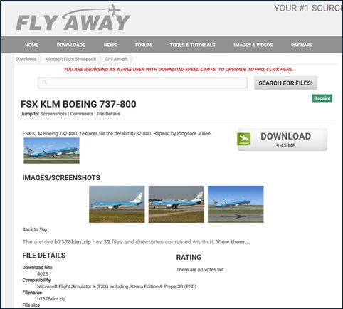 Fly Away Repainted Aircraft Page