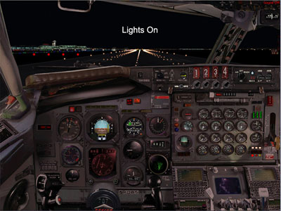 Boeing 707 panel for FS2004 at night