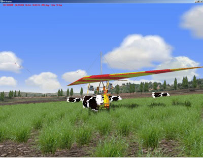 Hang-glider in field