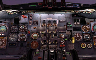 Flight deck showing throttles