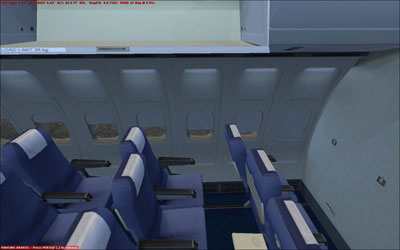 Cabin interior with overhead storage shown