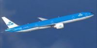 KLM Boeing 777-300 ER in flight.