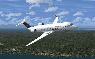 SA Express CRJ200 in flight.