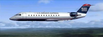 US Airways CRJ-200 in flight.