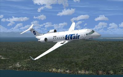 UT Air CRJ200 in flight.