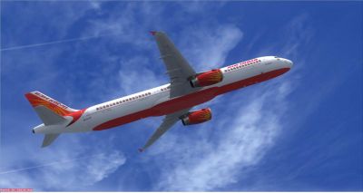 Air India Airbus A321 in flight.
