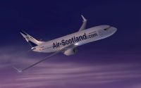 Air Scotland Boeing 737-800 in flight.