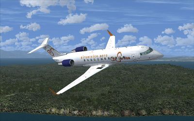 Air Service CRJ200 in flight.