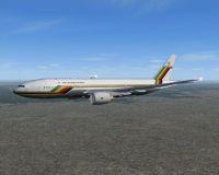Air Zimbabwe Boeing 777-200ER in flight.