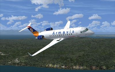 Armavia CRJ200 in flight.