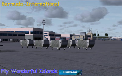 Luggage carts at Bermuda International Airport