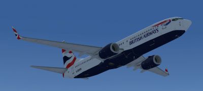 British Airways Boeing 737-800 in flight.