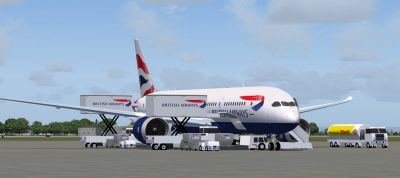 British Airways Boeing 787-9 on tarmac.