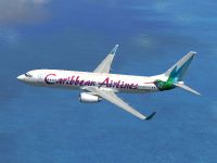 Caribbean Airlines Boeing 737-800 in flight.