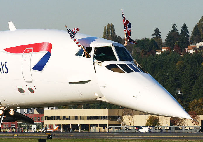 Concorde nose in downward position