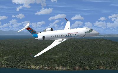 Congo Express CRJ200 in flight.