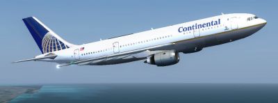 Continental Airlines Airbus A300-B4 in flight.