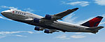 Delta Airlines Boeing 747-451 in flight.
