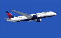 Delta Airlines Boeing 787-8 in flight.