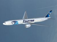 Egypt AIR Boeing 777-300 ER in flight.